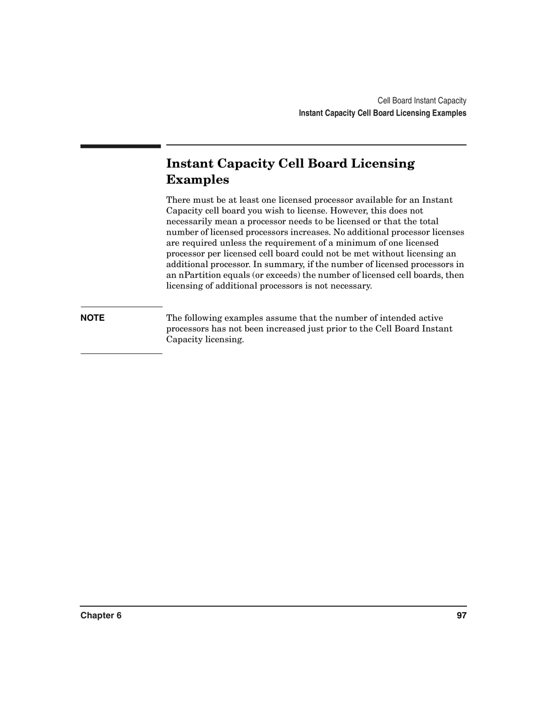 HP UX 11i v2 manual Instant Capacity Cell Board Licensing Examples 