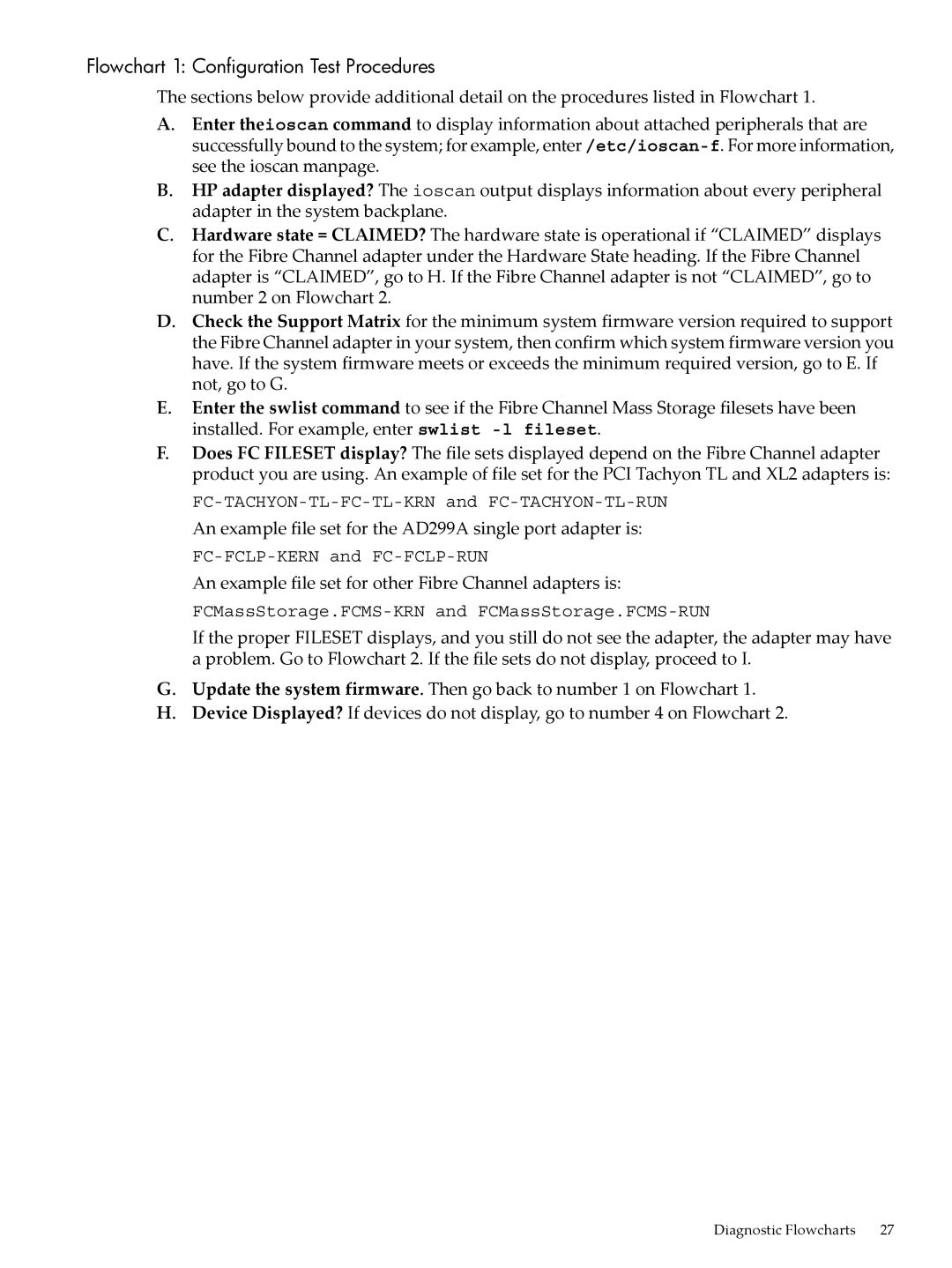 HP UX 11i v3 manual Flowchart 1 Configuration Test Procedures 