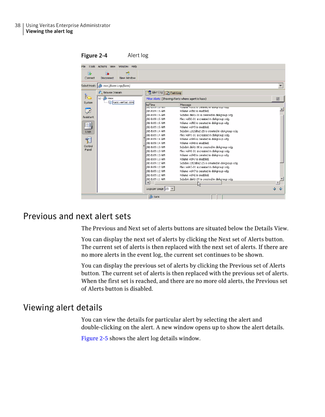 HP UX 11i Volume Management (LVM/VxVM) Software manual Previous and next alert sets, Viewing alert details 