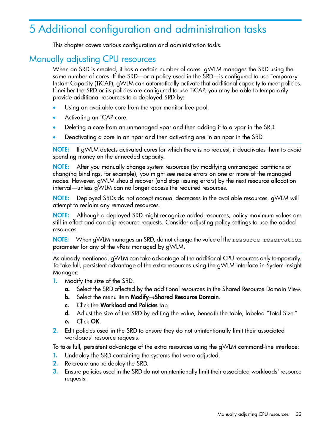 HP UX 11i Workload Management (gWLM/WLM) Software manual Additional configuration and administration tasks 