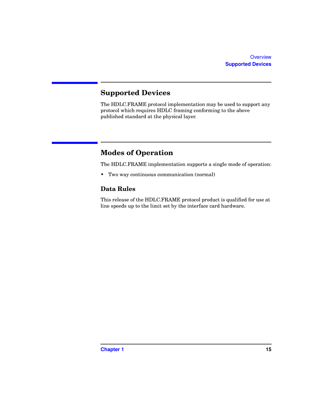 HP UX 11.x Operating Systems manual Supported Devices, Modes of Operation, Data Rules 