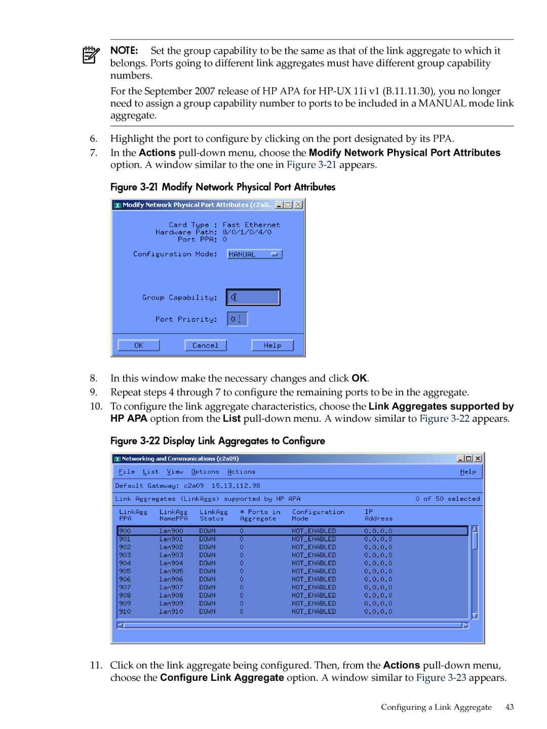 HP UX Auto Port Aggregation (APA) Software manual Modify Network Physical Port Attributes 