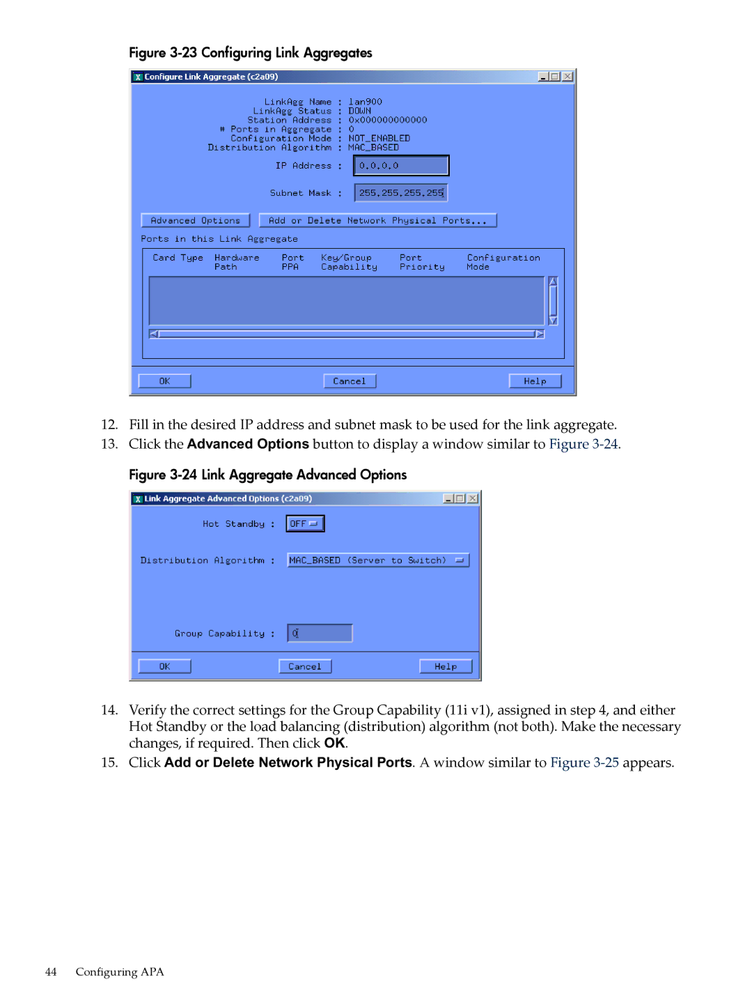 HP UX Auto Port Aggregation (APA) Software manual Configuring Link Aggregates 