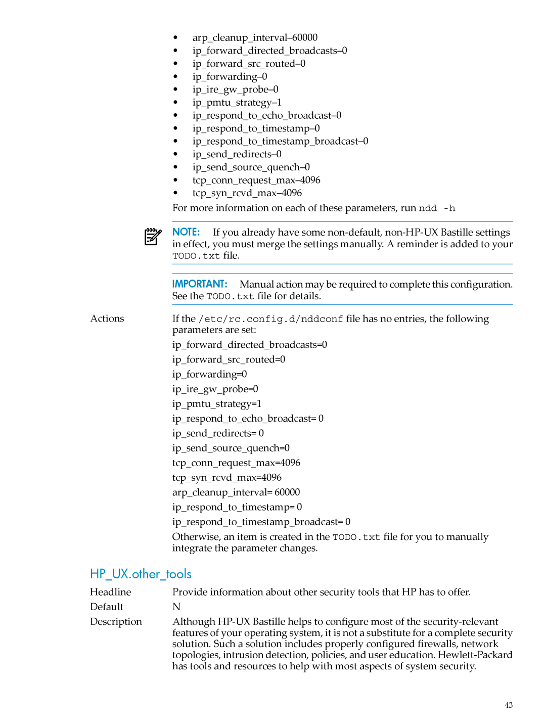 HP UX Bastille Software manual HPUX.othertools 