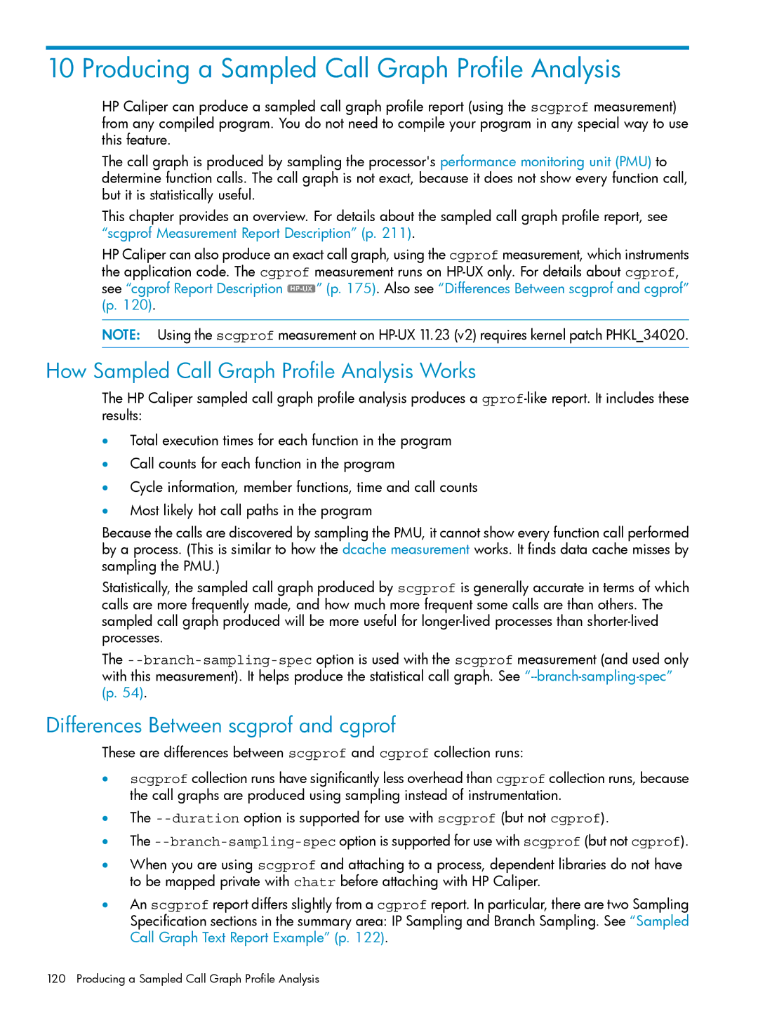 HP UX Caliper Software Producing a Sampled Call Graph Profile Analysis, How Sampled Call Graph Profile Analysis Works 