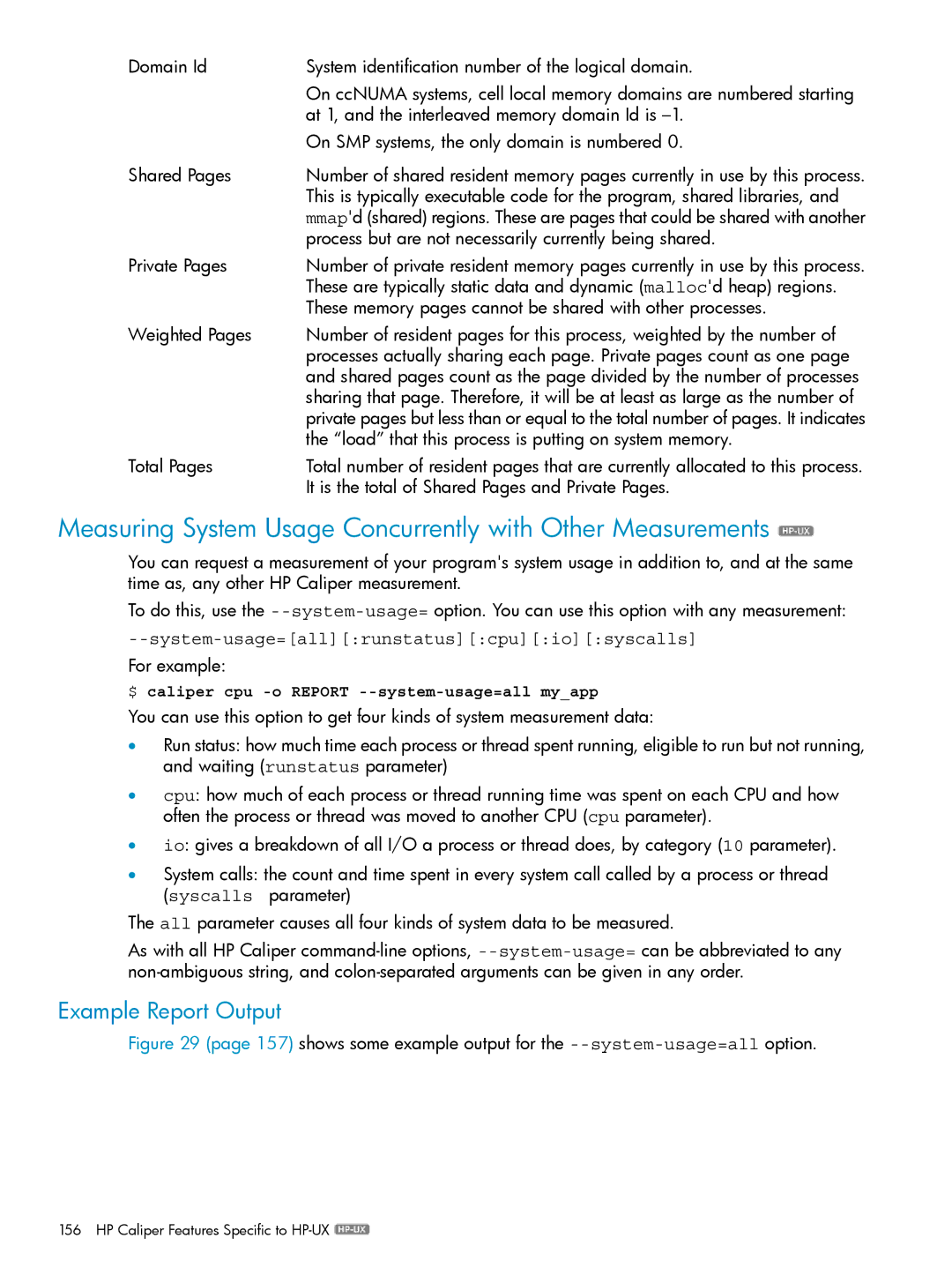 HP UX Caliper Software manual Measuring System Usage Concurrently with Other Measurements 