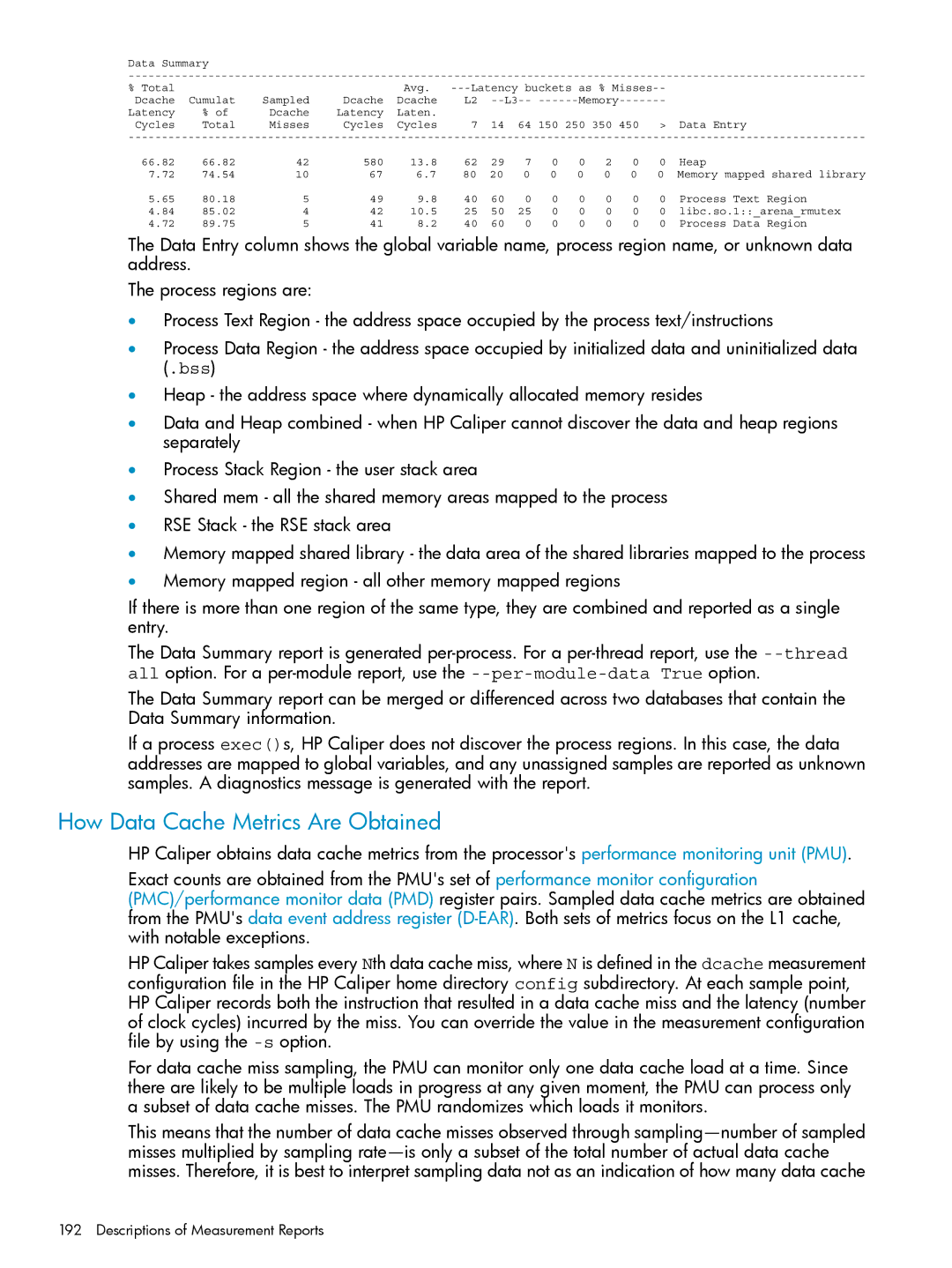 HP UX Caliper Software manual How Data Cache Metrics Are Obtained 