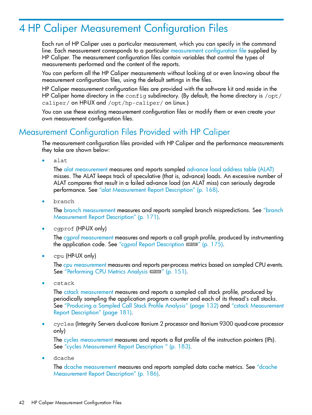 HP UX Caliper Software manual HP Caliper Measurement Configuration Files 