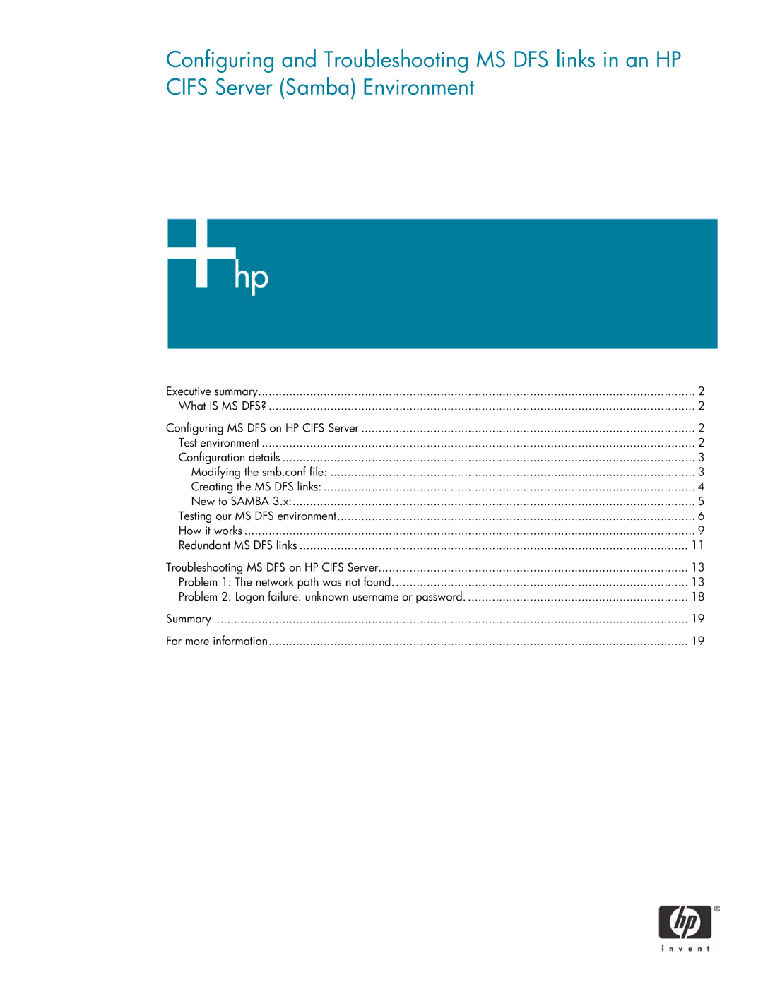 HP UX Common Internet File System (CIFS) Client/Server Software manual 