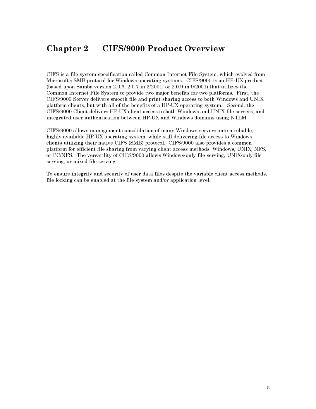 HP UX Common Internet File System (CIFS) Client/Server Software manual CIFS/9000 Product Overview 