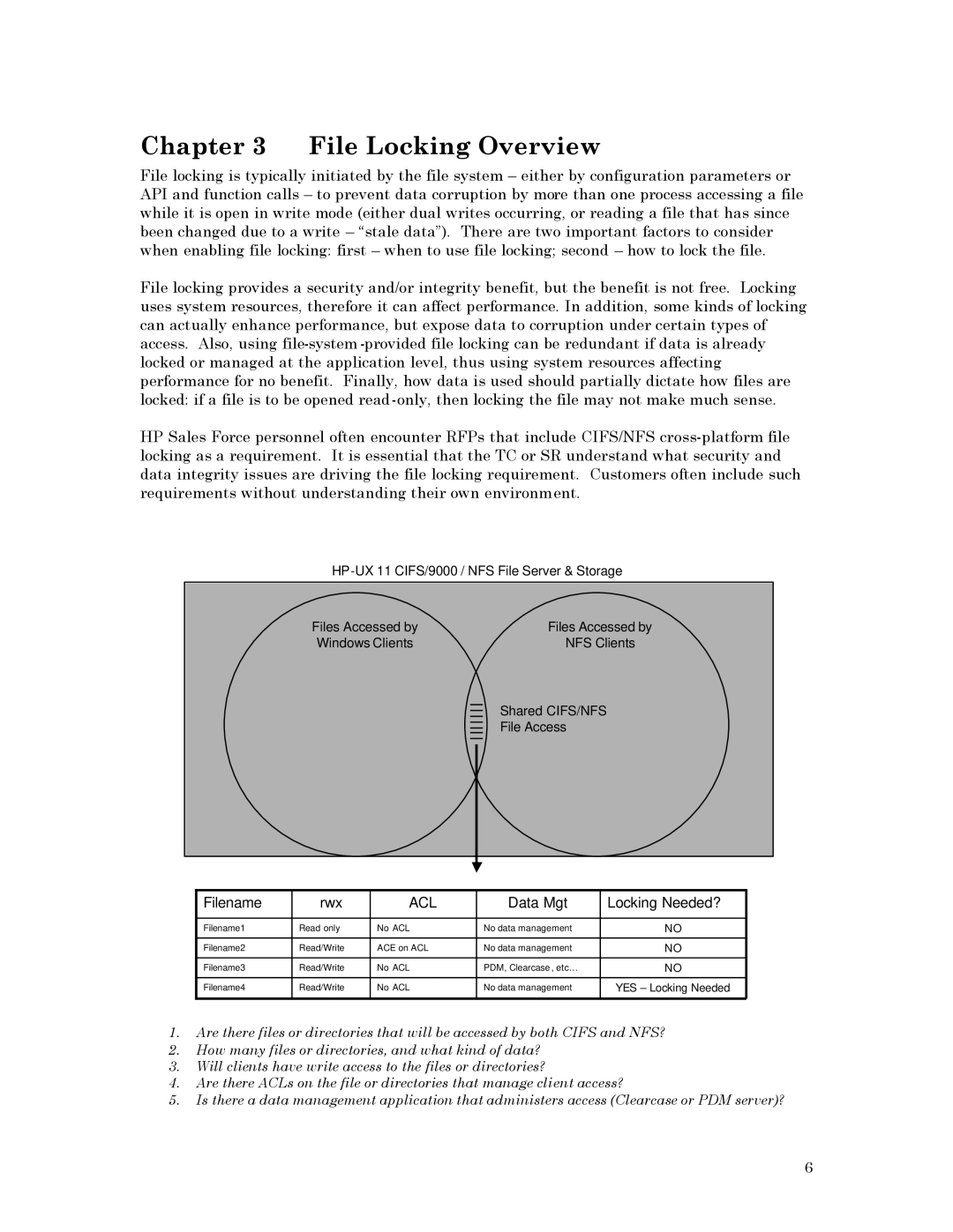 HP UX Common Internet File System (CIFS) Client/Server Software manual File Locking Overview, Acl 