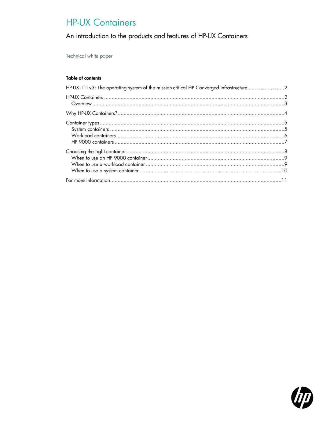 HP UX Containers (SRP) manual HP-UX Containers, Technical white paper 