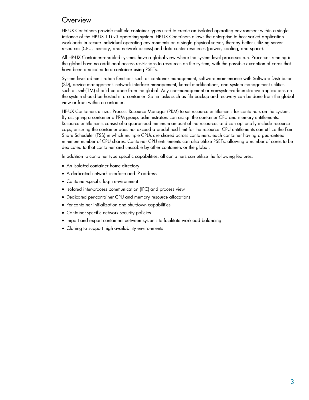 HP UX Containers (SRP) manual Overview 