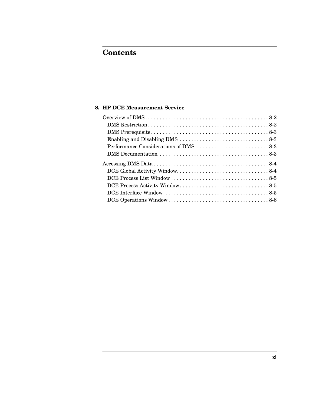 HP UX DCE Software manual HP DCE Measurement Service 