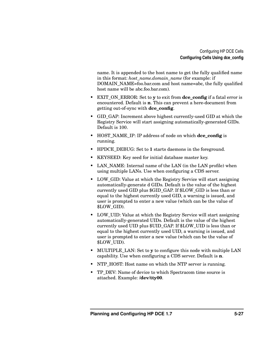 HP UX DCE Software manual Conﬁguring Cells Using dceconﬁg 