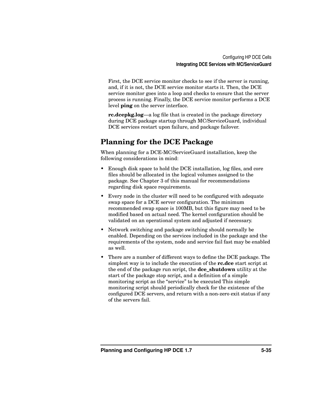 HP UX DCE Software manual Planning for the DCE Package 