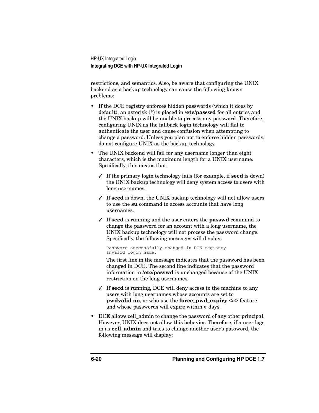 HP UX DCE Software manual Integrating DCE with HP-UX Integrated Login 