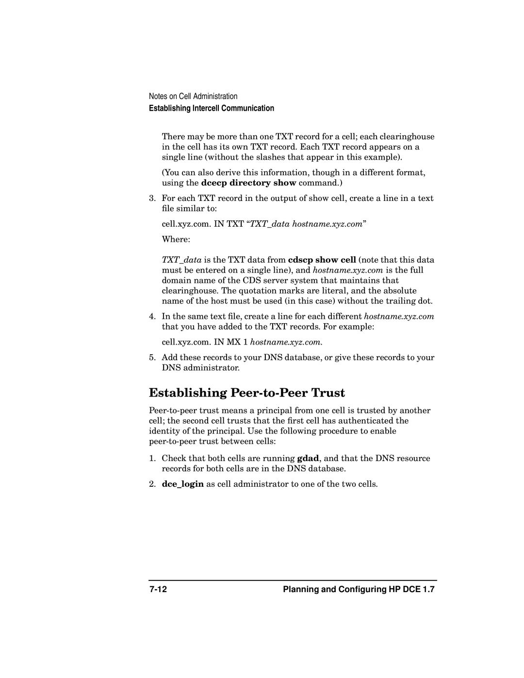 HP UX DCE Software manual Establishing Peer-to-Peer Trust 