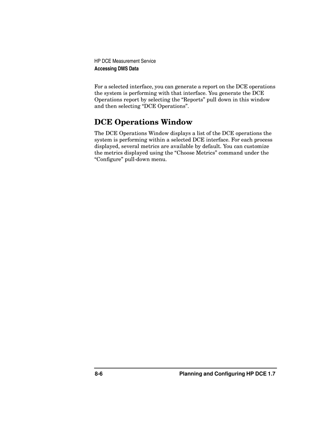 HP UX DCE Software manual DCE Operations Window 