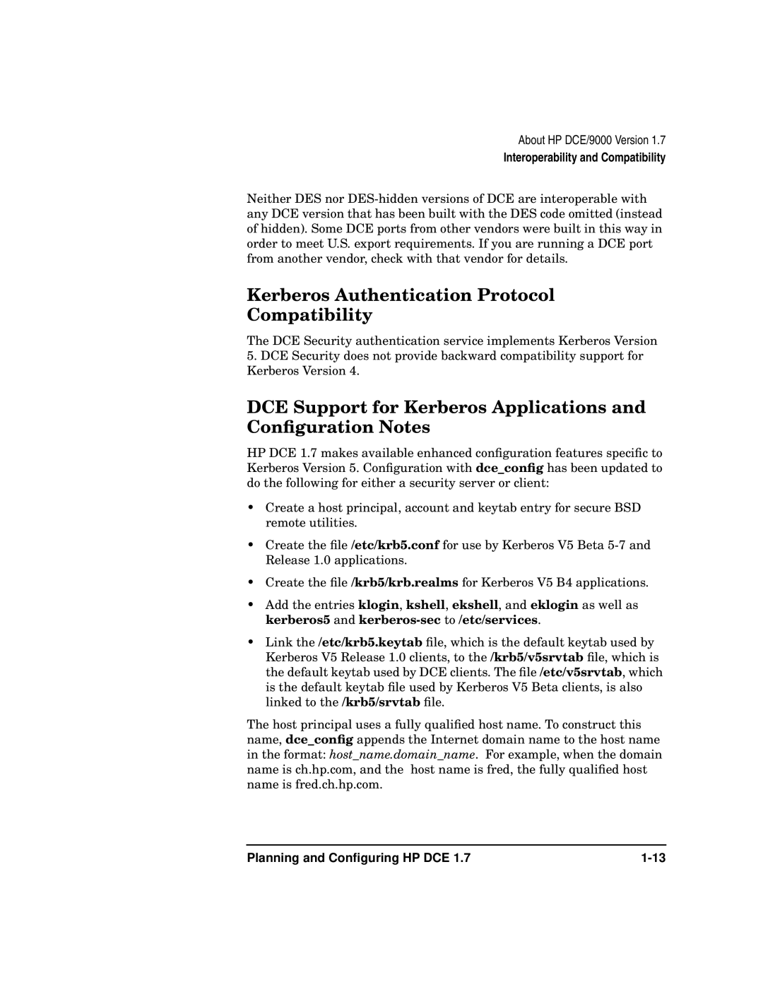 HP UX DCE Software manual Kerberos Authentication Protocol Compatibility 