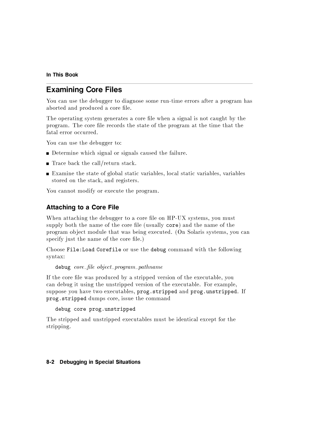 HP UX Debugging Tools manual 