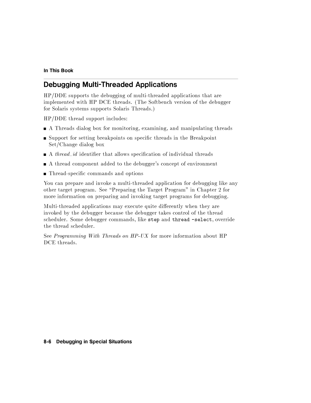 HP UX Debugging Tools manual 6DebugginginSpecialSituations 