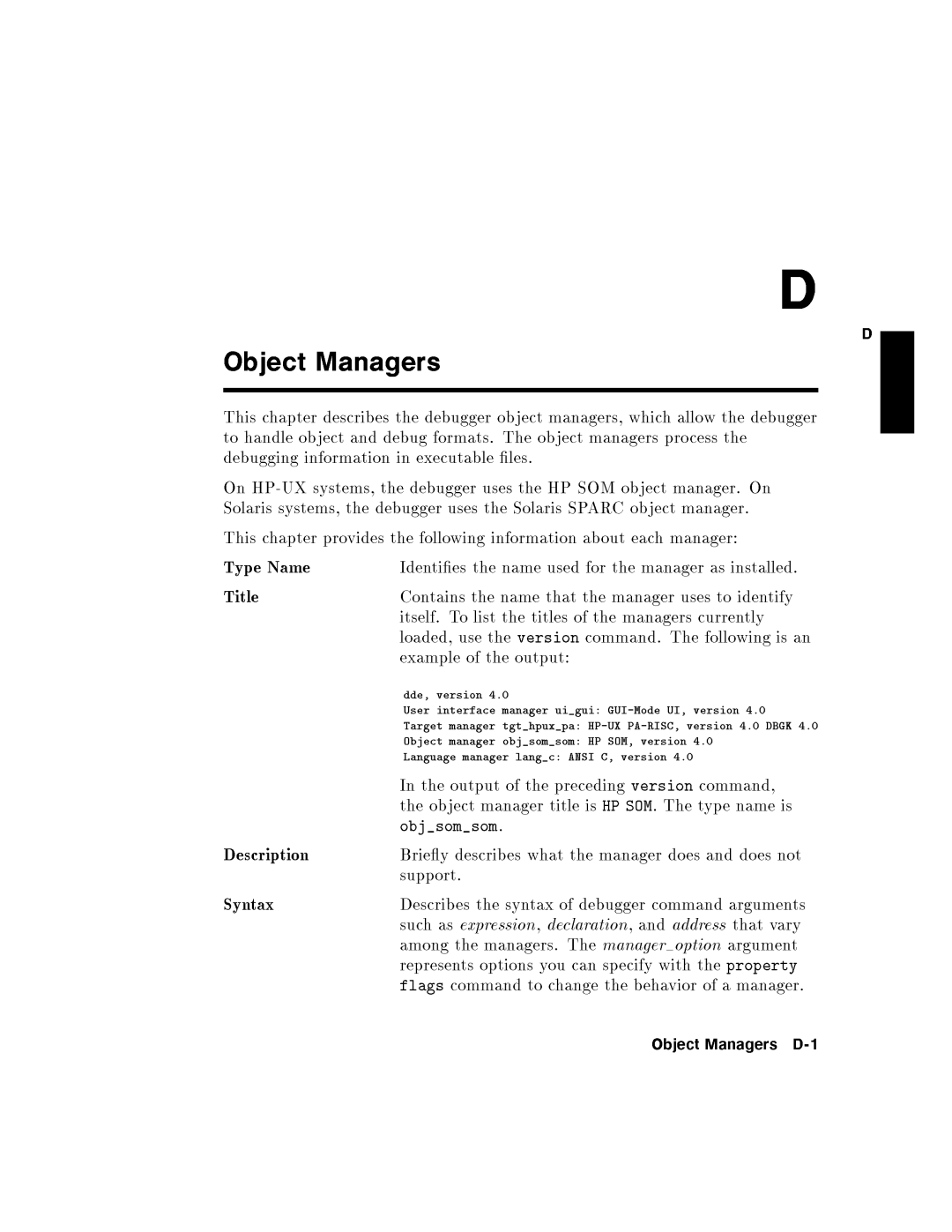 HP UX Debugging Tools manual 