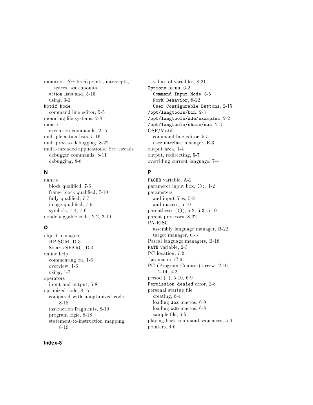 HP UX Debugging Tools manual 