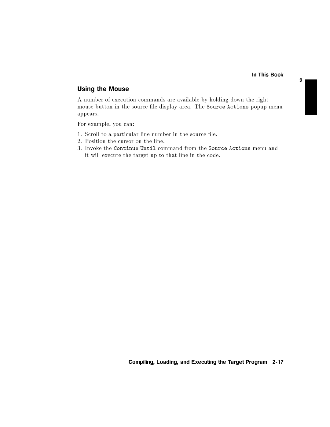 HP UX Debugging Tools manual Compiling,Loading,andExecutingtheTargetProgram2-17 