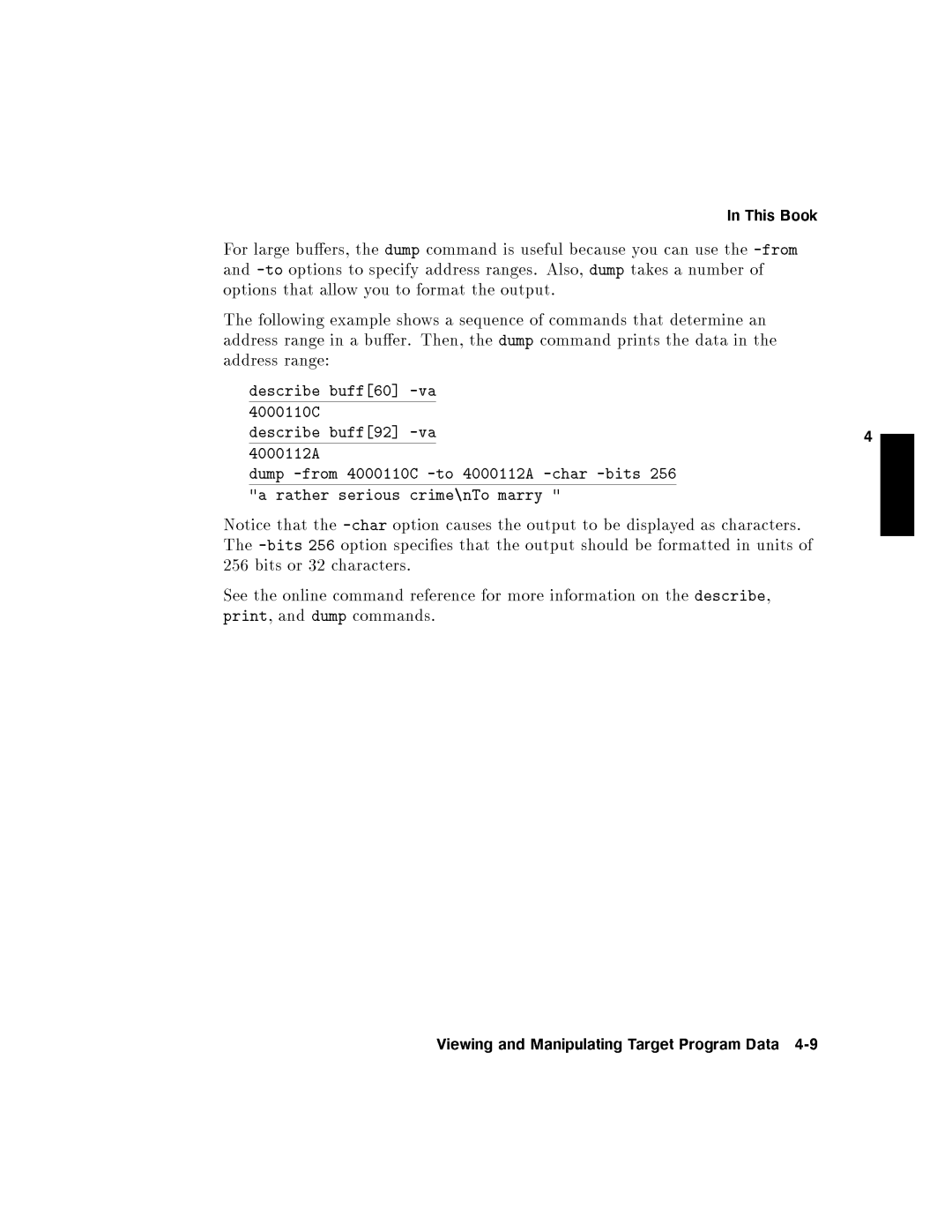 HP UX Debugging Tools manual ViewingandManipulatingTargetProgramData4-9 