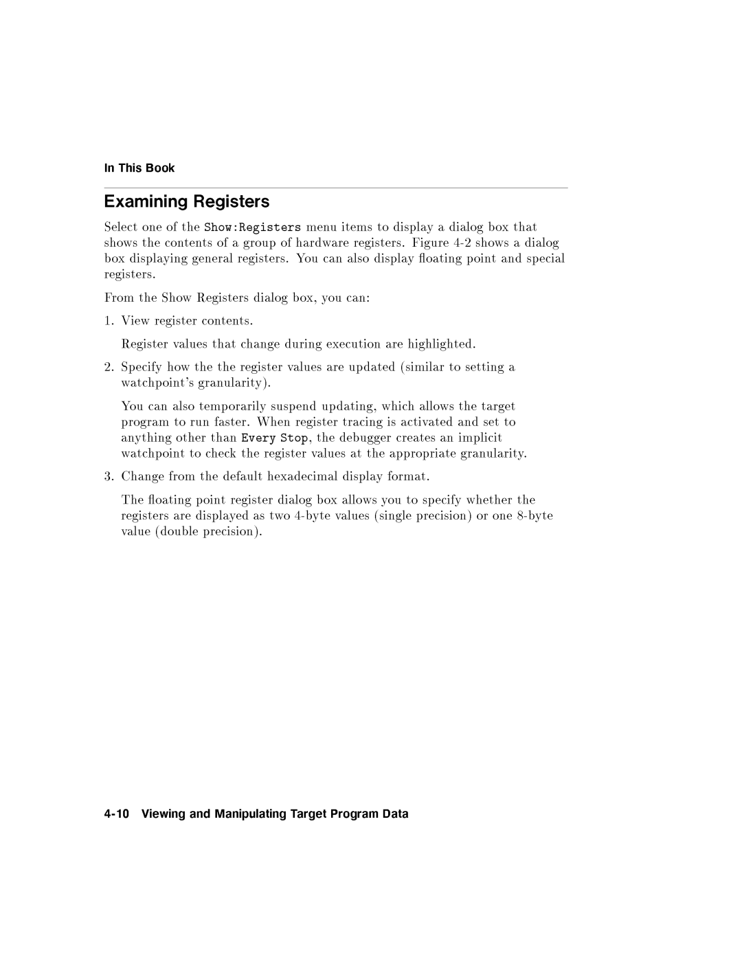 HP UX Debugging Tools manual 10ViewingandManipulatingTargetProgramData 