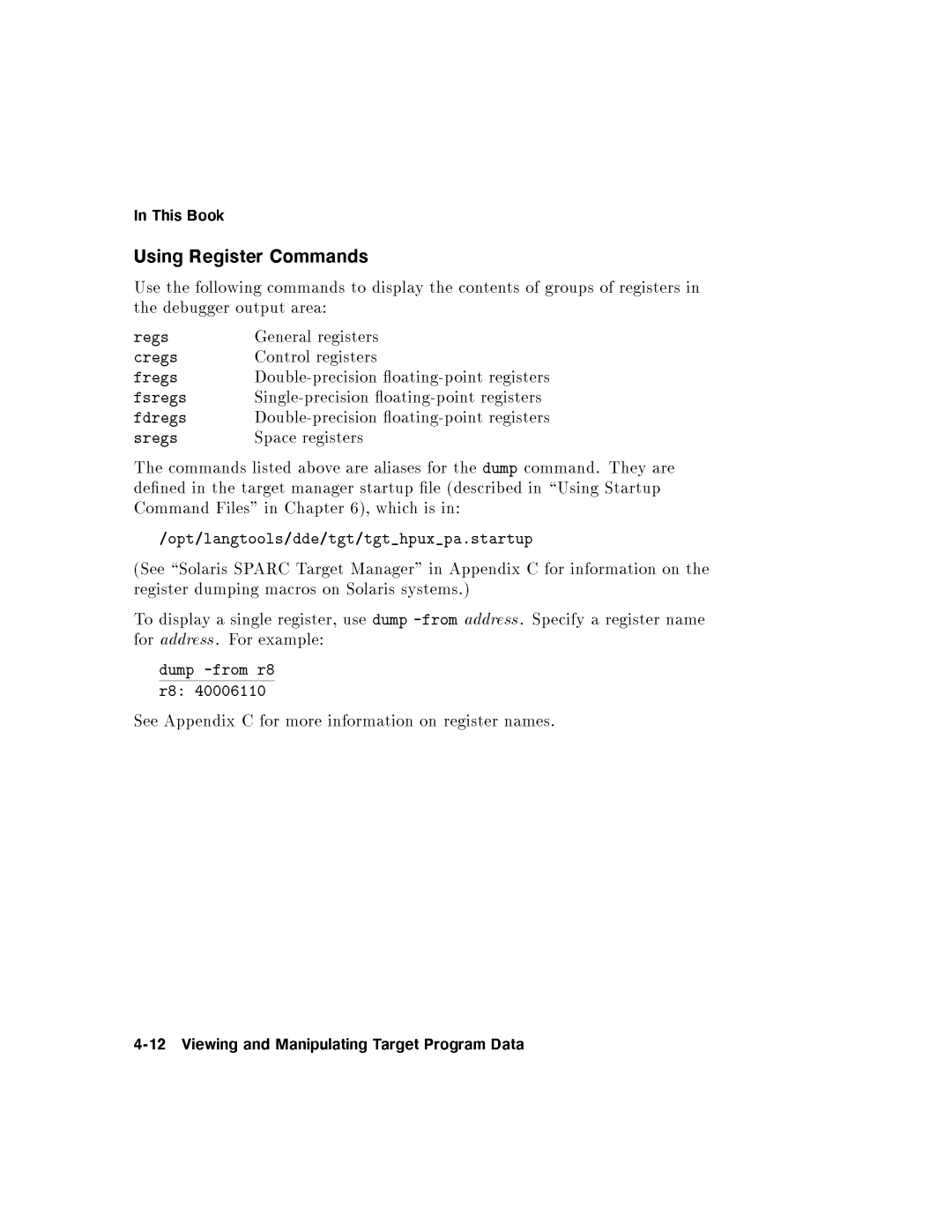 HP UX Debugging Tools manual 12ViewingandManipulatingTargetProgramData 