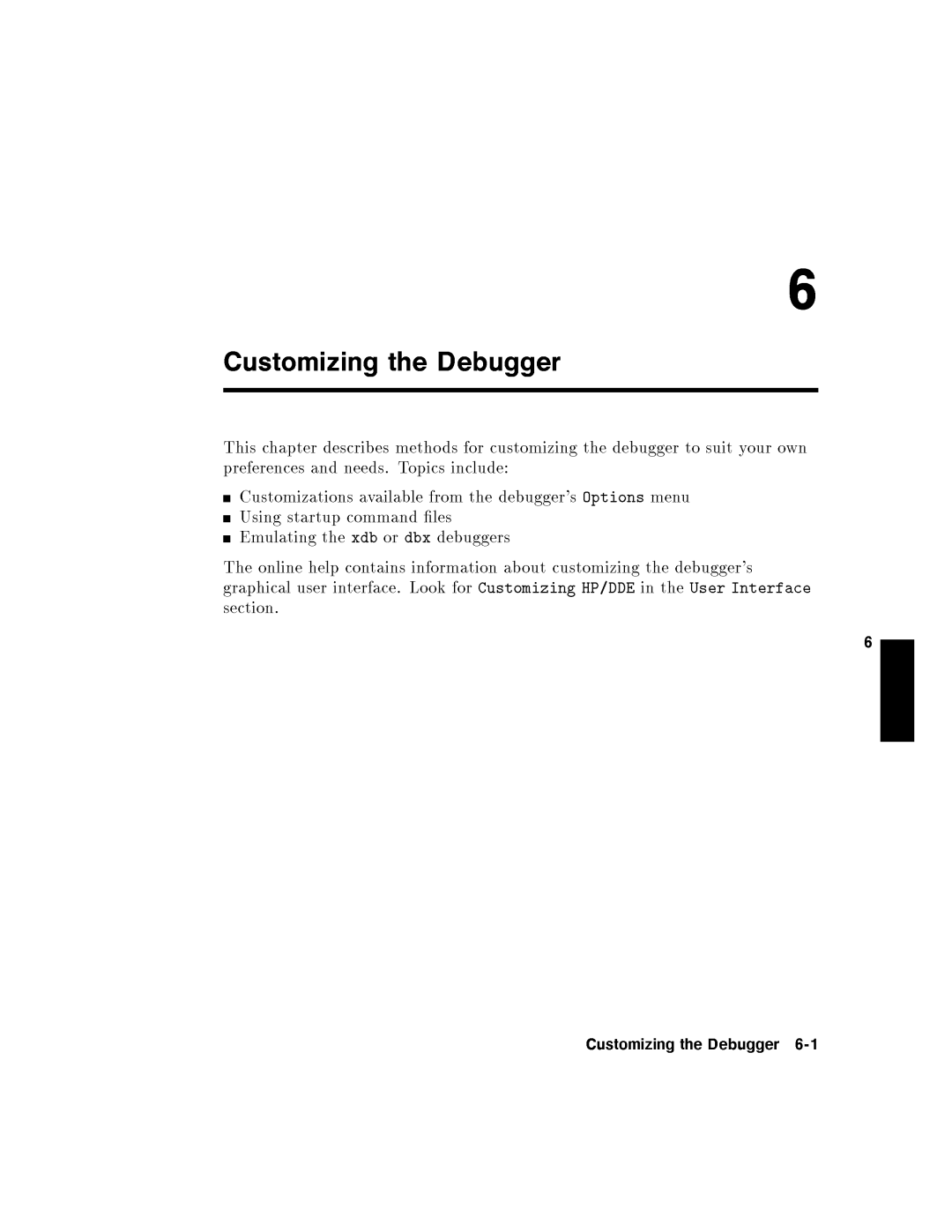 HP UX Debugging Tools manual CustomizingtheDebugger6-1 