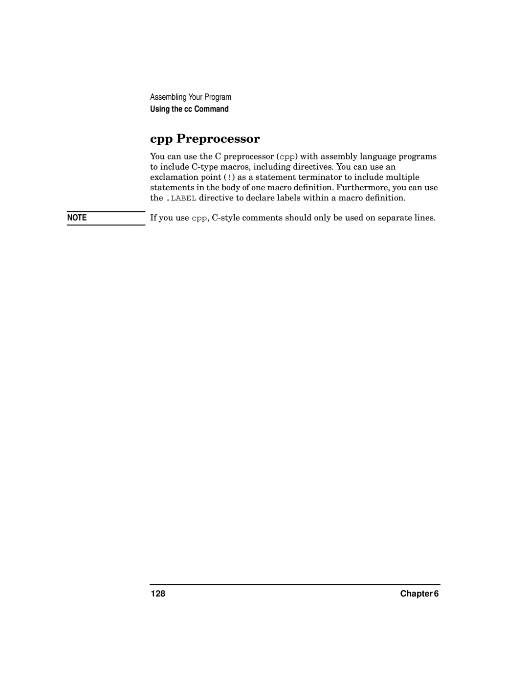 HP UX Developer Tools manual Cpp Preprocessor, 128 