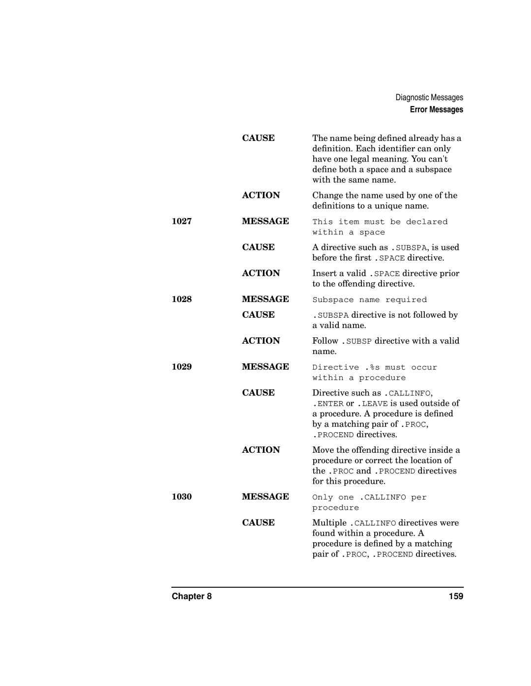 HP UX Developer Tools manual 1027, 1028, 1029, 1030 