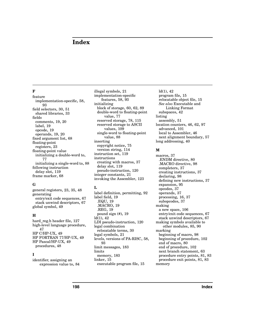 HP UX Developer Tools manual 198, HP C/HP-UX,49 