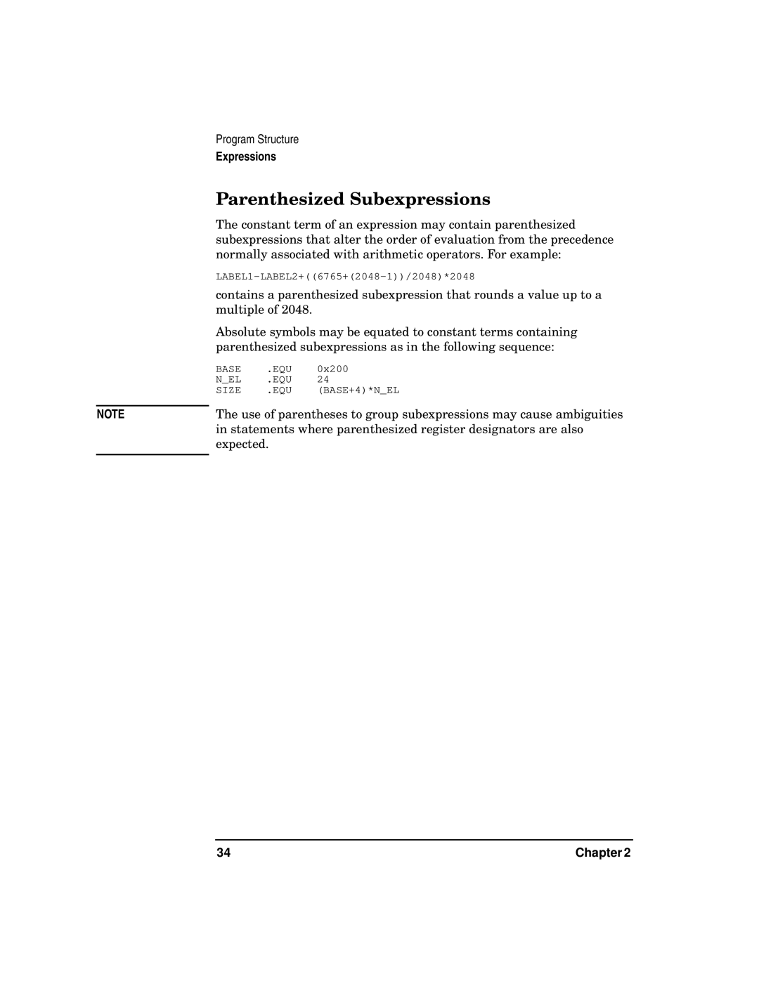 HP UX Developer Tools manual Parenthesized Subexpressions 