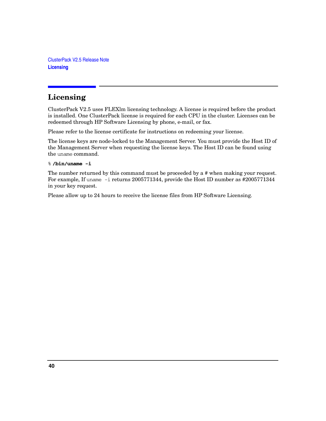 HP UX Developer Tools manual Licensing, Bin/uname 