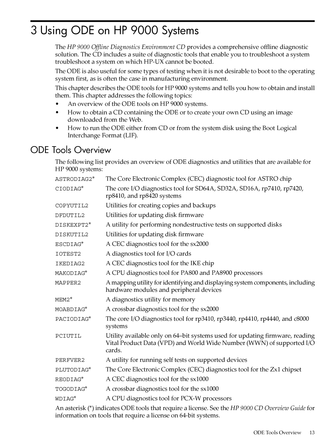 HP UX Diagnostics Software manual Using ODE on HP 9000 Systems 