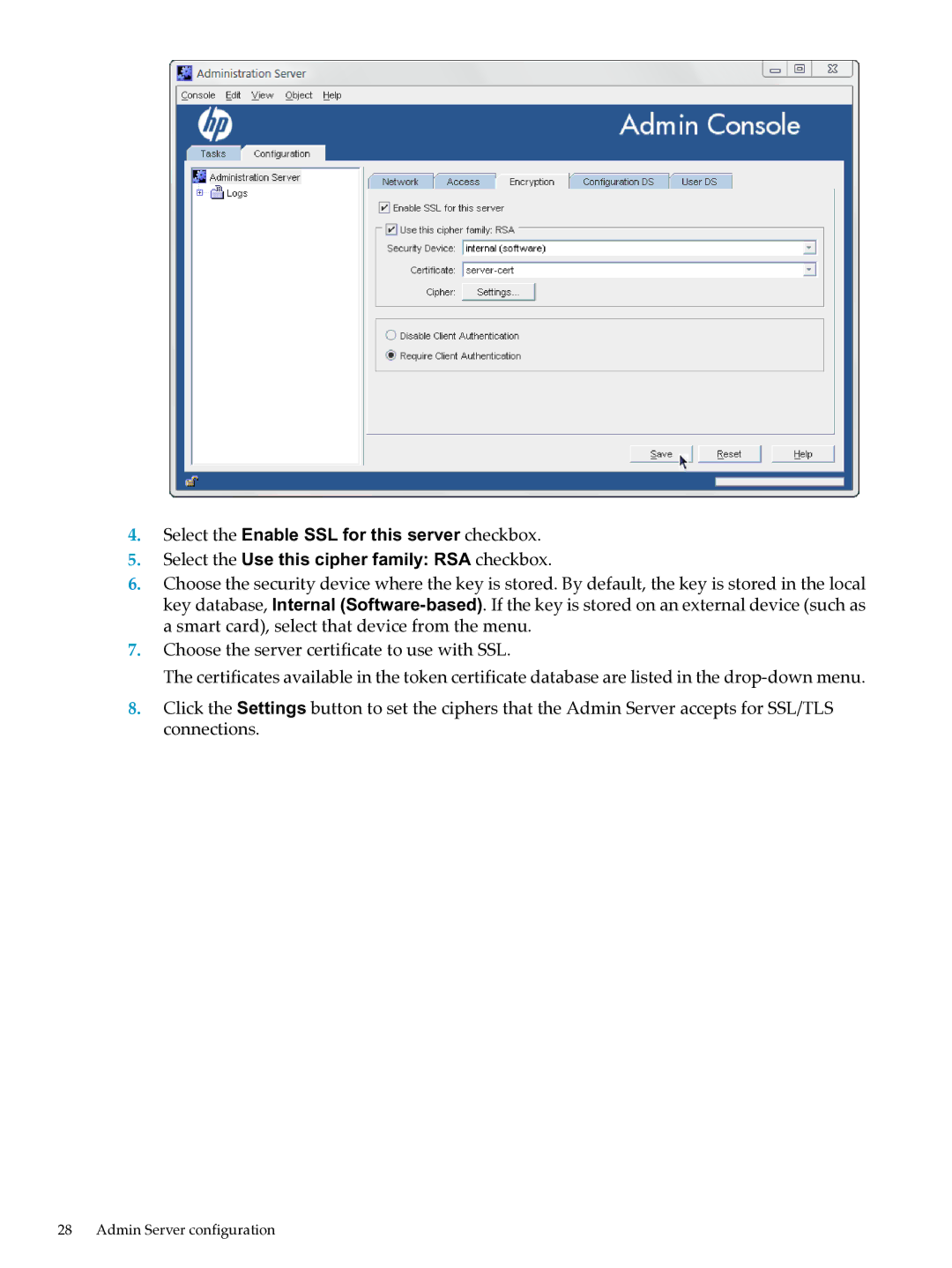 HP UX Direry Server manual Admin Server configuration 