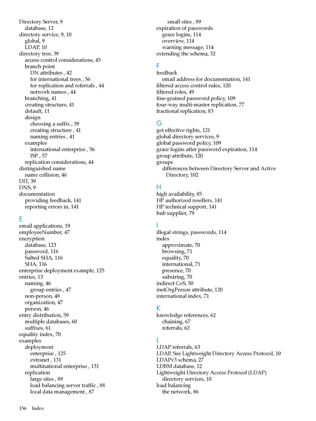 HP UX Direry Server manual Index 