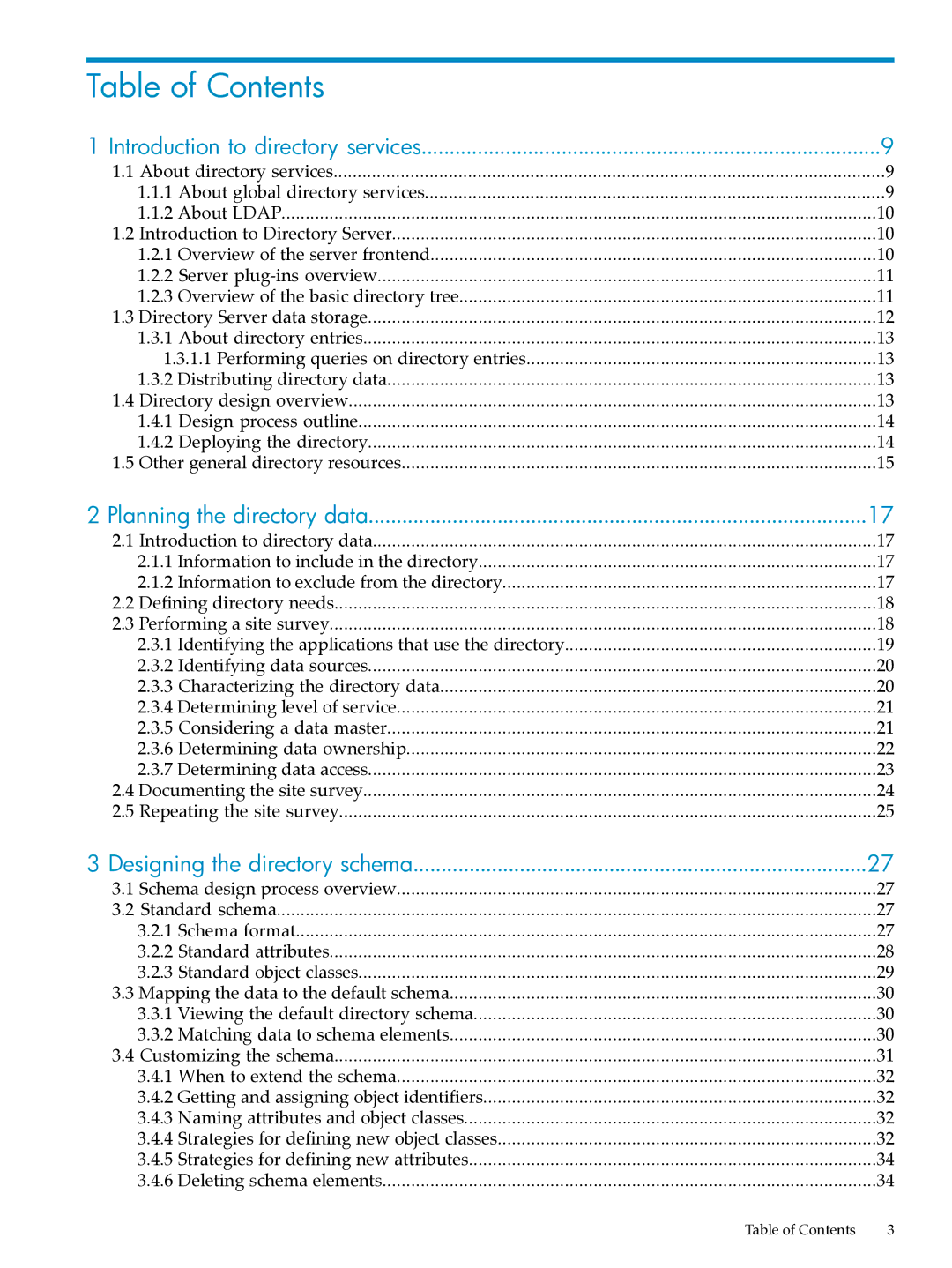 HP UX Direry Server manual Table of Contents 