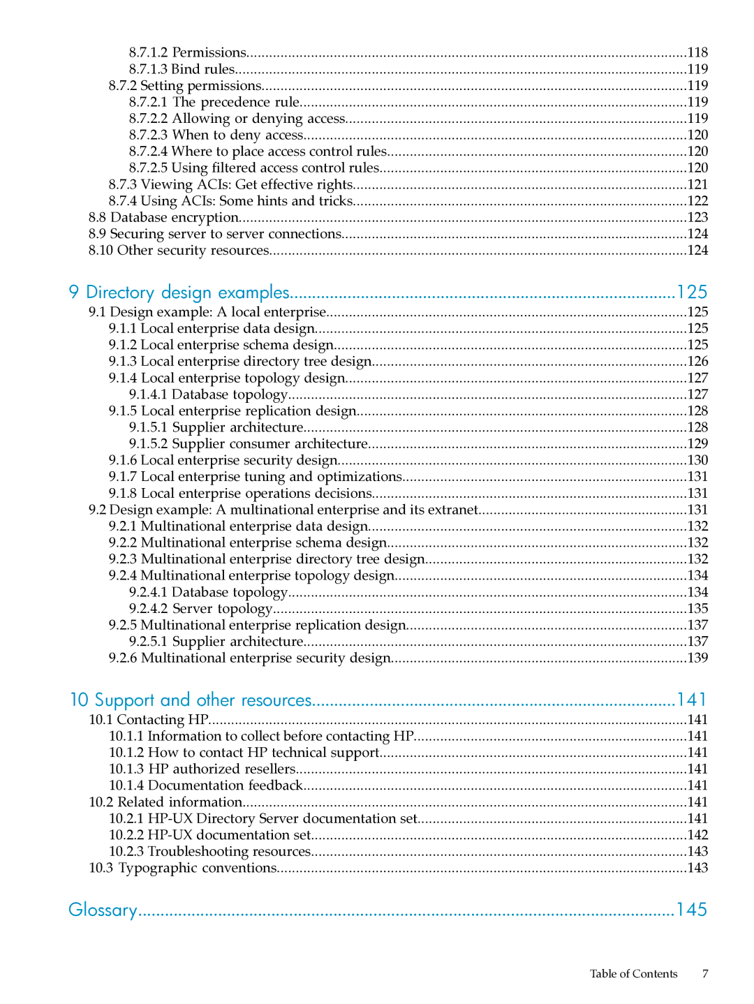 HP UX Direry Server manual 125, 141, 145 