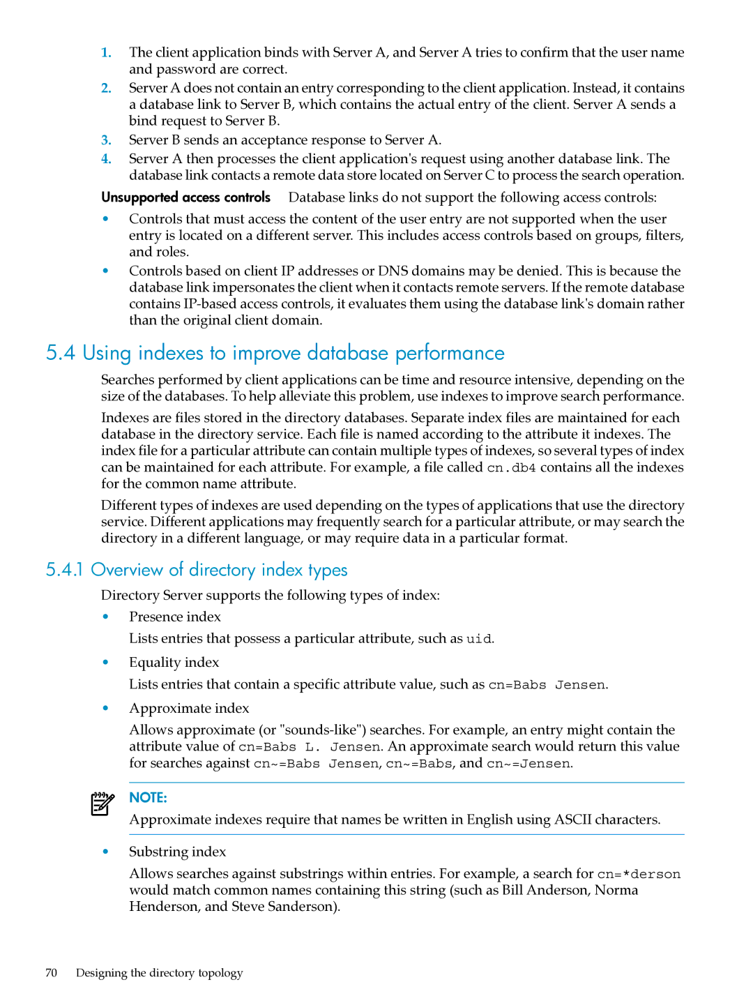 HP UX Direry Server manual Using indexes to improve database performance, Overview of directory index types 