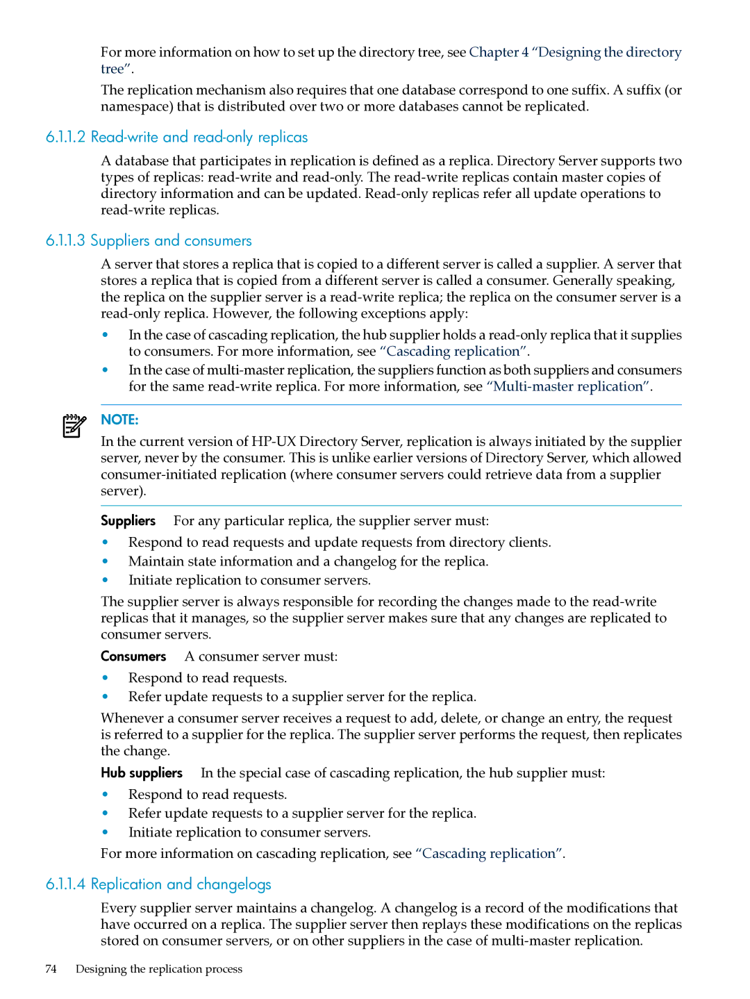 HP UX Direry Server manual Read-write and read-only replicas, Suppliers and consumers, Replication and changelogs 