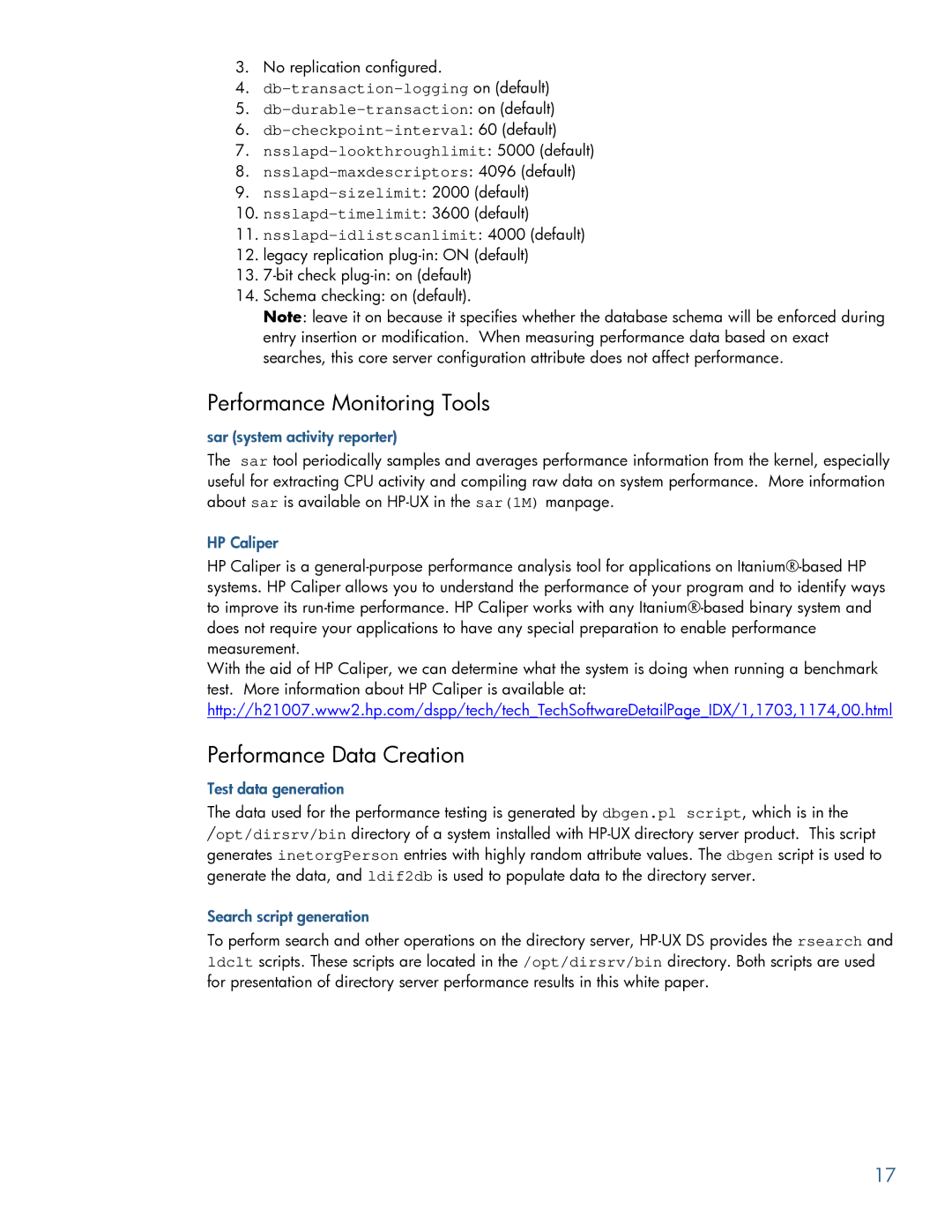 HP UX Direry Server manual Performance Monitoring Tools, Performance Data Creation 