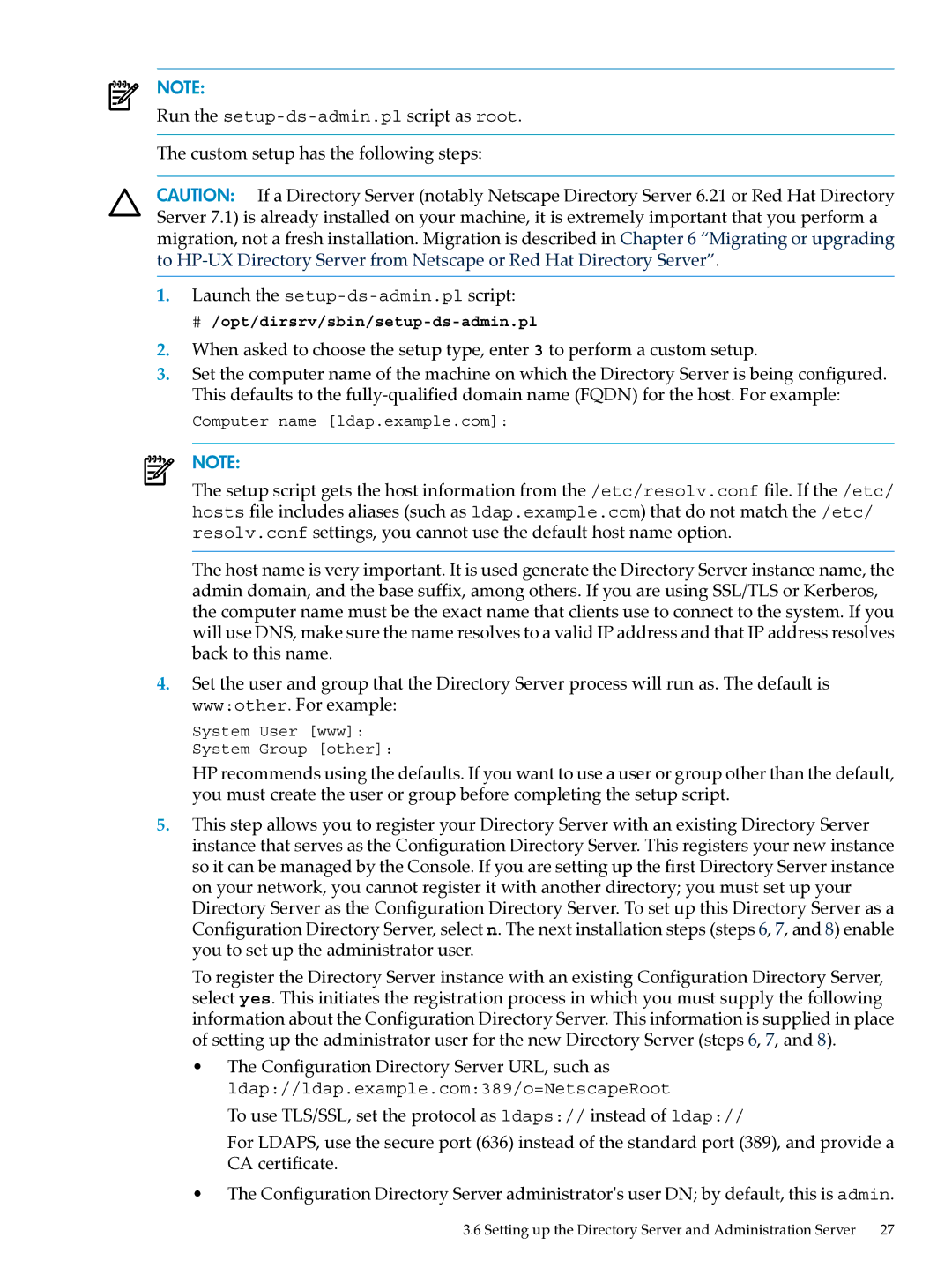 HP UX Direry Server manual Run the setup-ds-admin.pl script as root 
