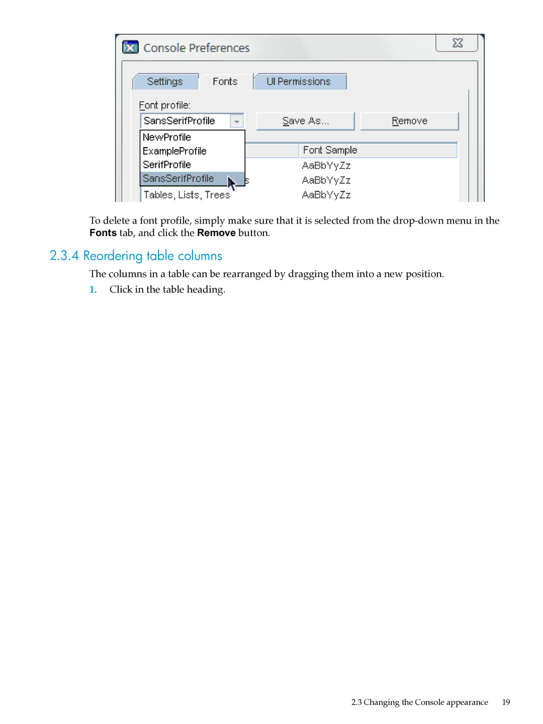 HP UX Direry Server manual Reordering table columns 