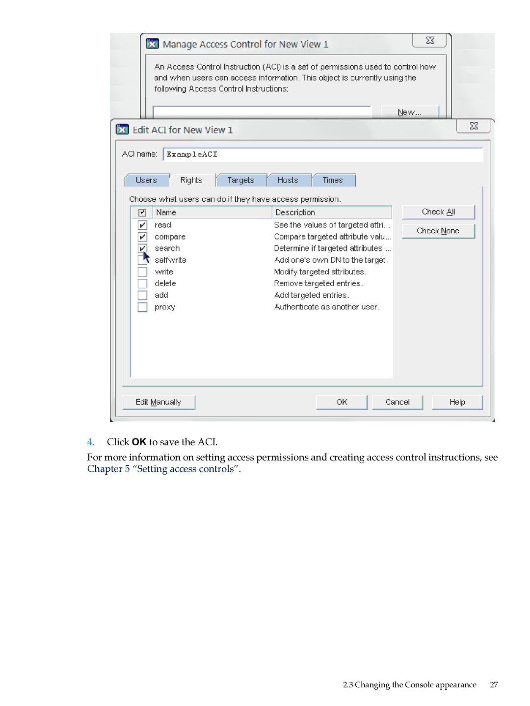 HP UX Direry Server manual Changing the Console appearance 