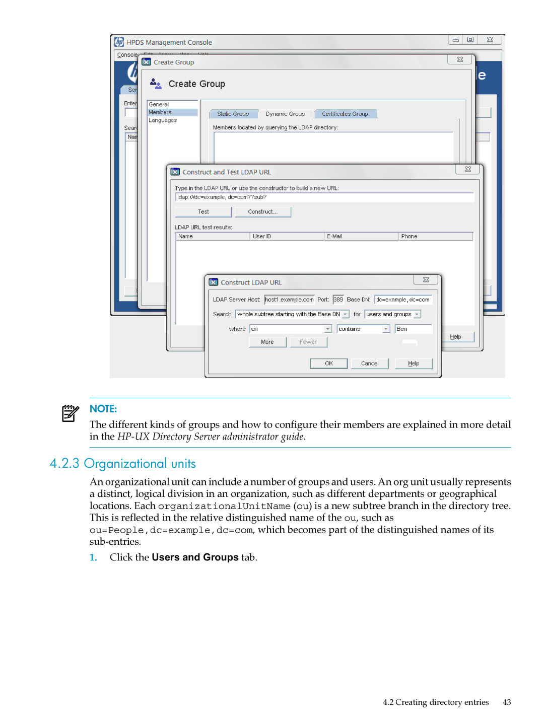 HP UX Direry Server manual Organizational units 